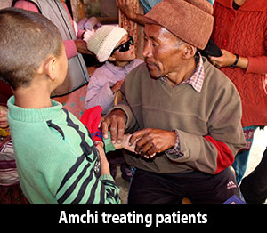 Amchi treating patients