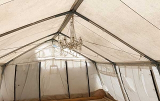 yoga tent for refugees