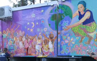 Moria Camp Mural