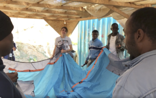 Setting up the Medical Tent